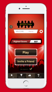 STEPS Trivia App Home Screen